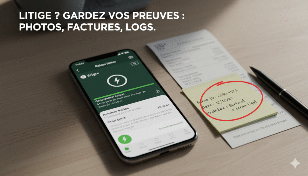 Les preuves a conserver captures tickets logs appli